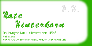 mate winterkorn business card